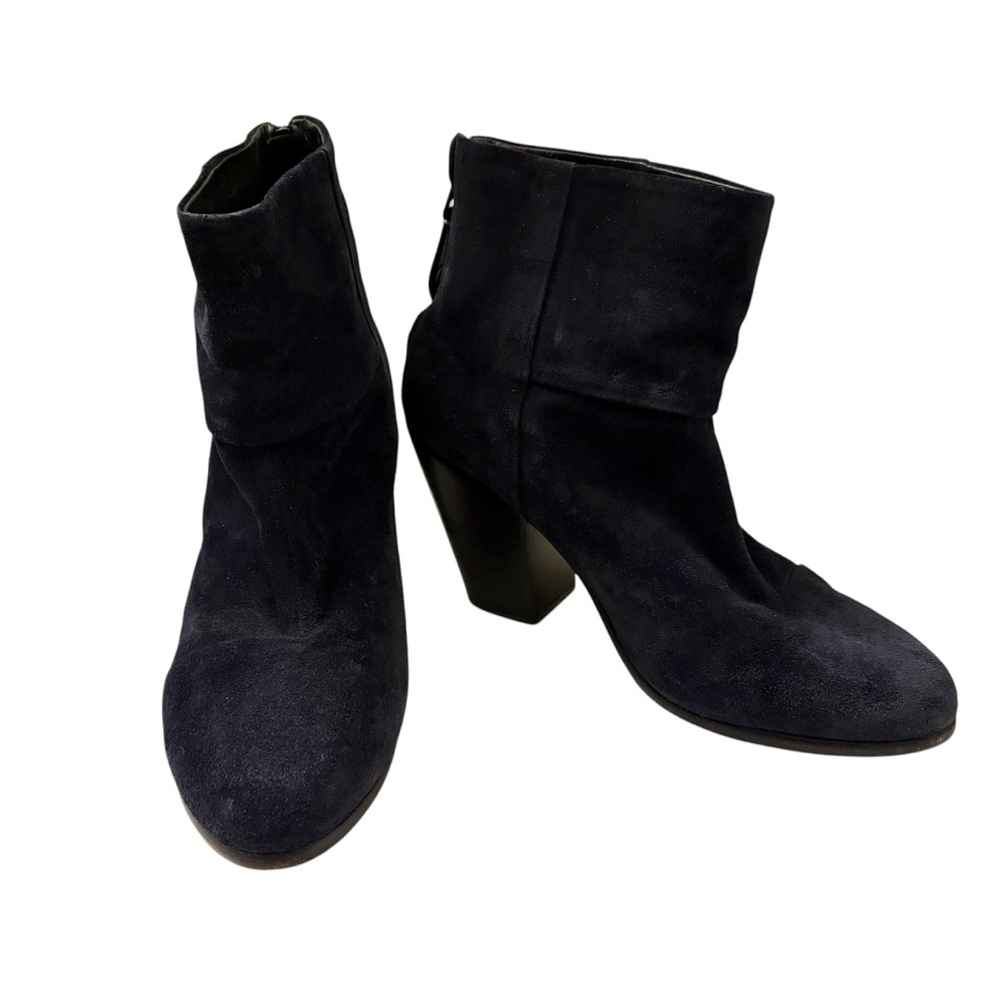 Rag & Bone Newbury Navy Leather Suede Ankle Boots Size EU39 / US9